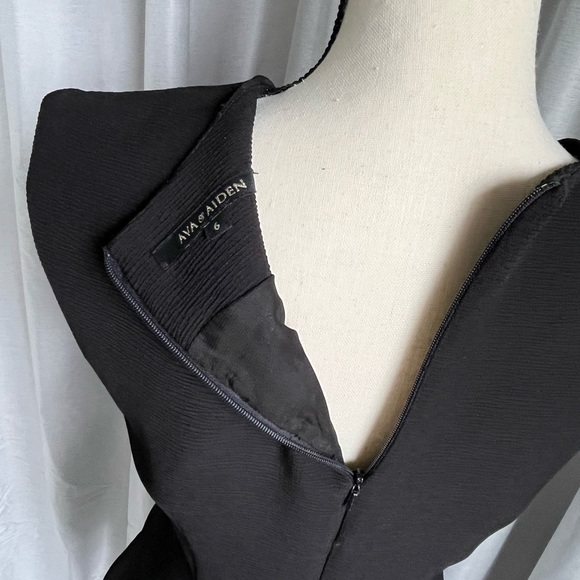 Formal Black Dress with Pleated Accents - Picture 4 of 5